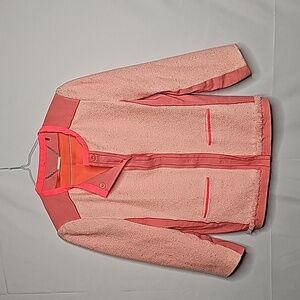 RARE Elie Tahari Pearson pink orange tweed snap closure career blazer jacket 8